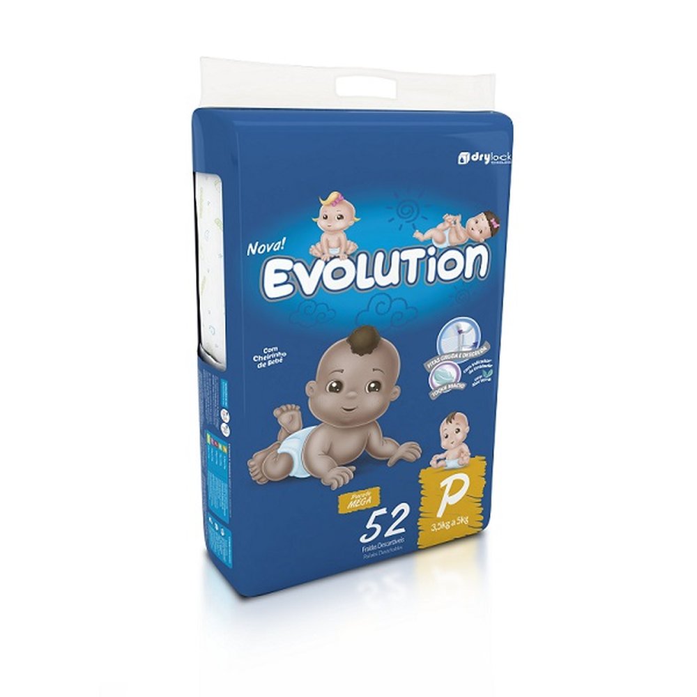 Fralda Evolution Pacote Mega Tamanho P com 52