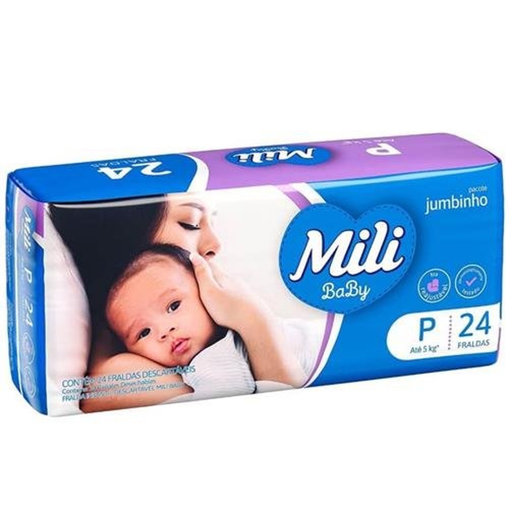 Fralda Descartavel Mili Jumbinho P Com 24
