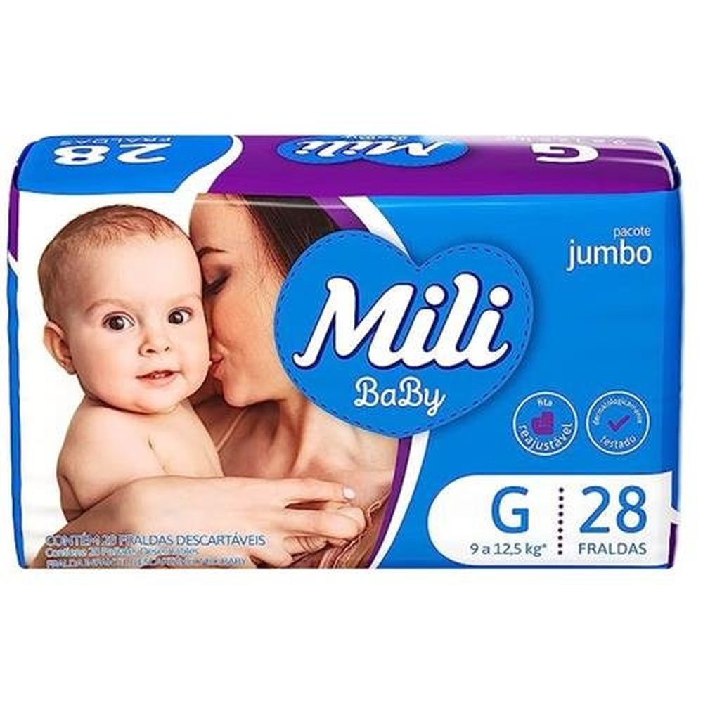 Fralda Descartavel Mili Jumbo G Com 28