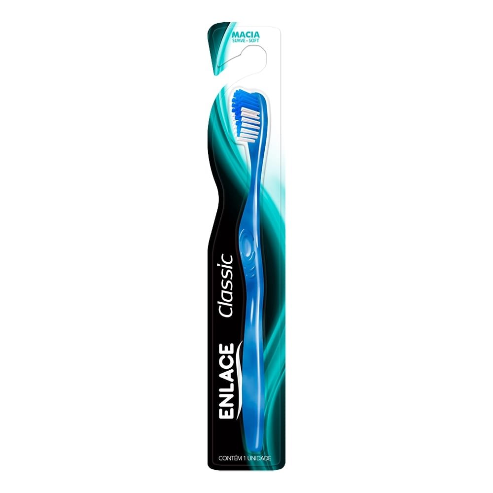 Escova Dental Enlace Classic Macia - Embalagem com 12 Unidades