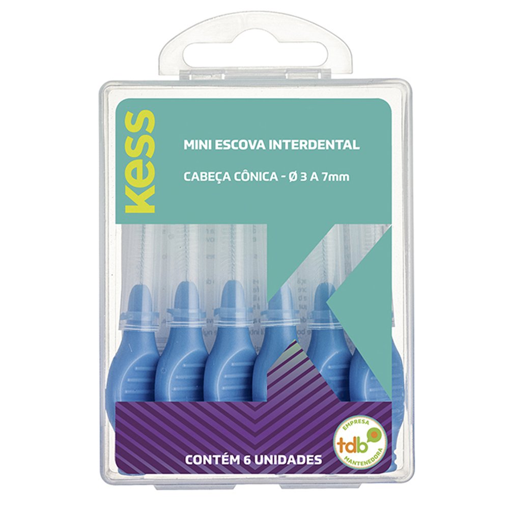 Escova Dental Kess Mini Interdental Conica Com 6 Un