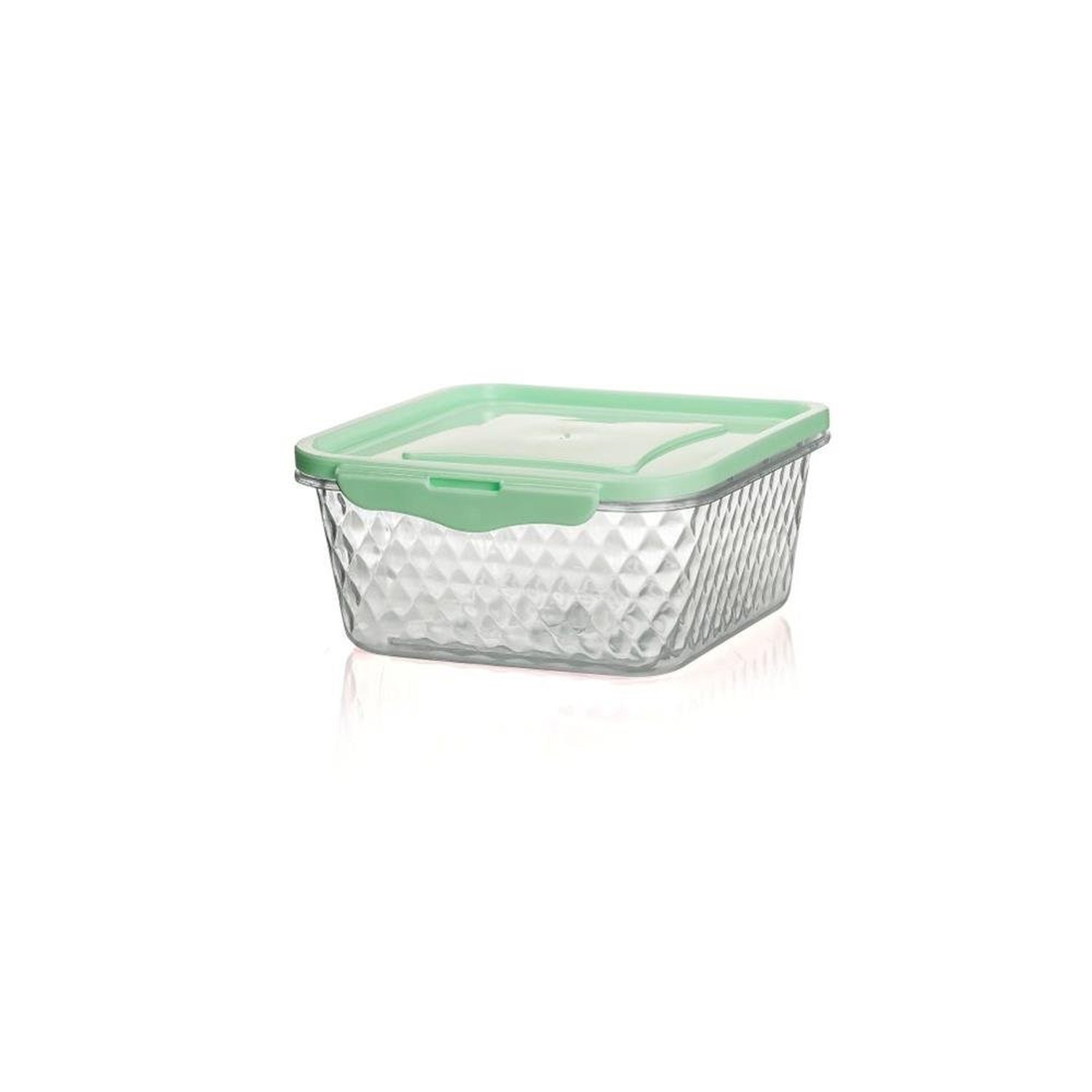 Pote Plástico 550Ml Quadrado Hermético Com Trava Cristal Plasvale