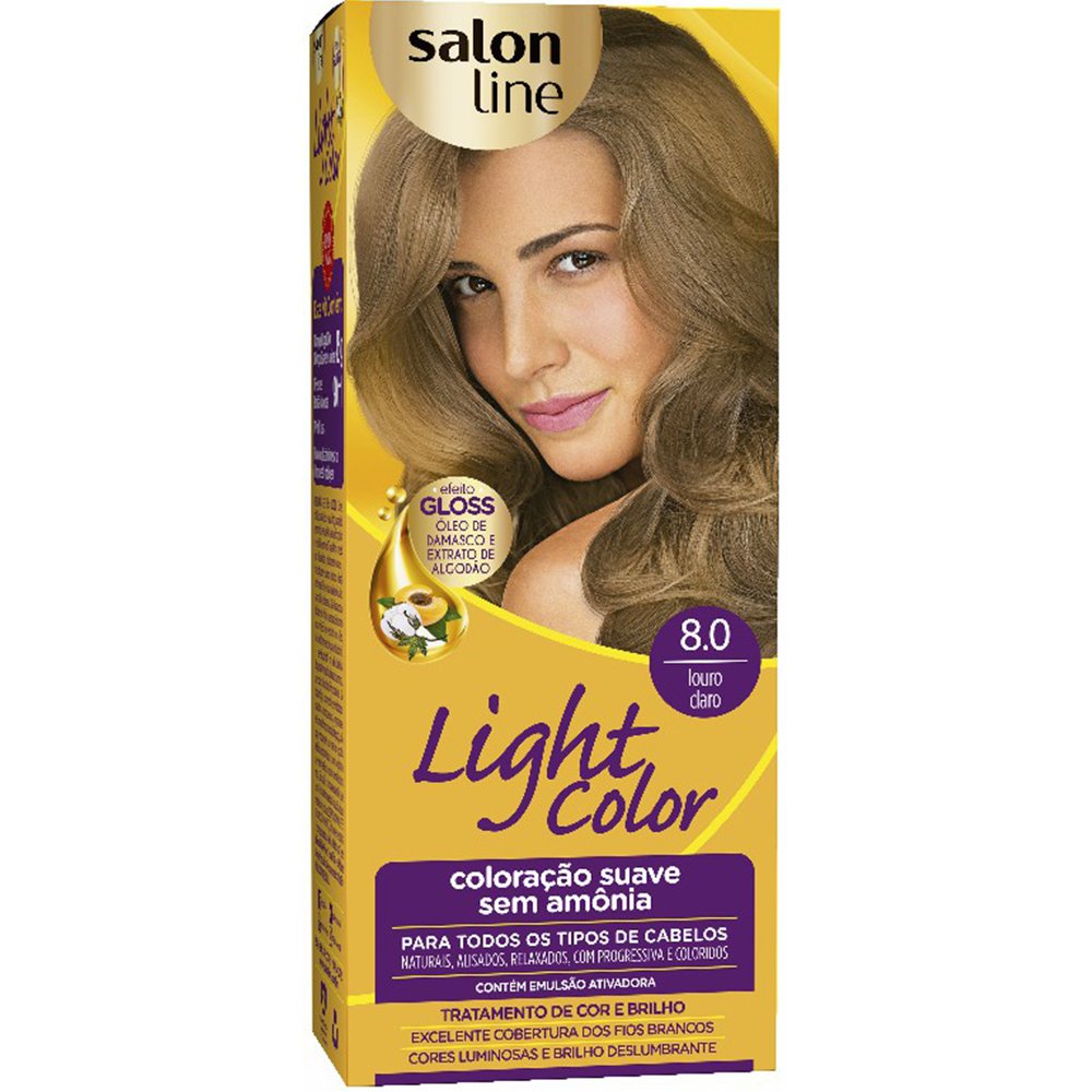 Tintura Light Color 8.0 Louro Claro Salon Line