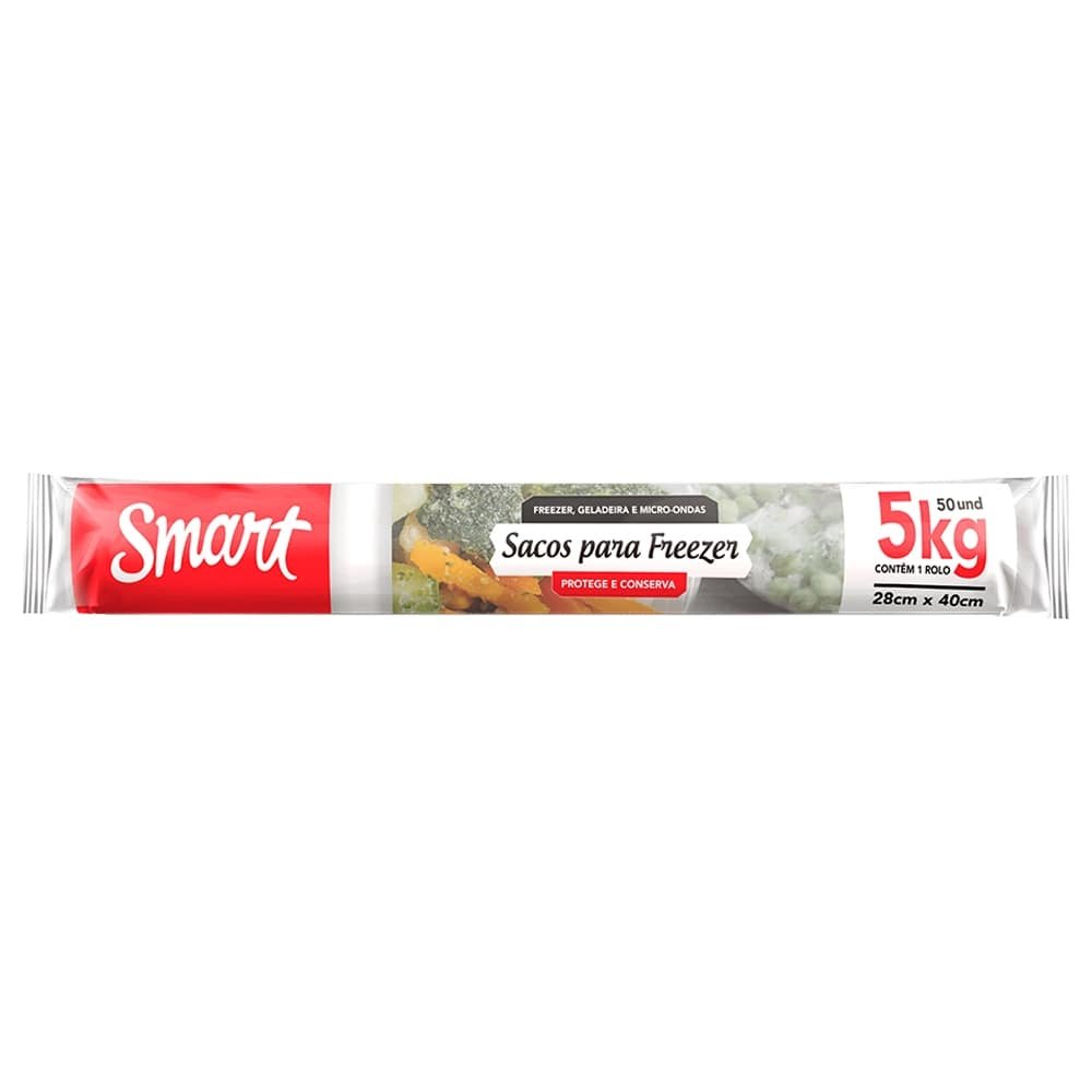 Saco para Freezer Smart 28x40cm 5kg - Embalagem com 50 Unidades