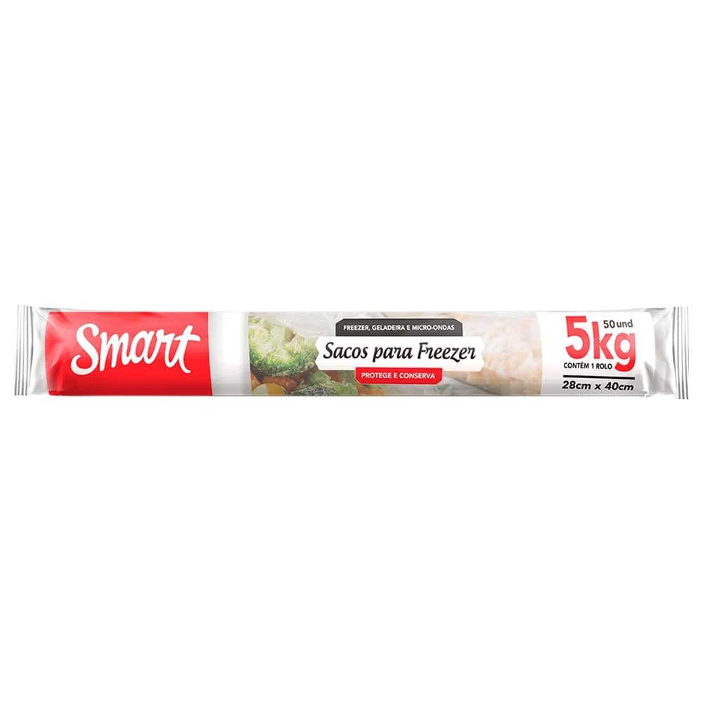 Saco para Freezer Smart 28x40cm 5kg - Embalagem com 50 Unidades
