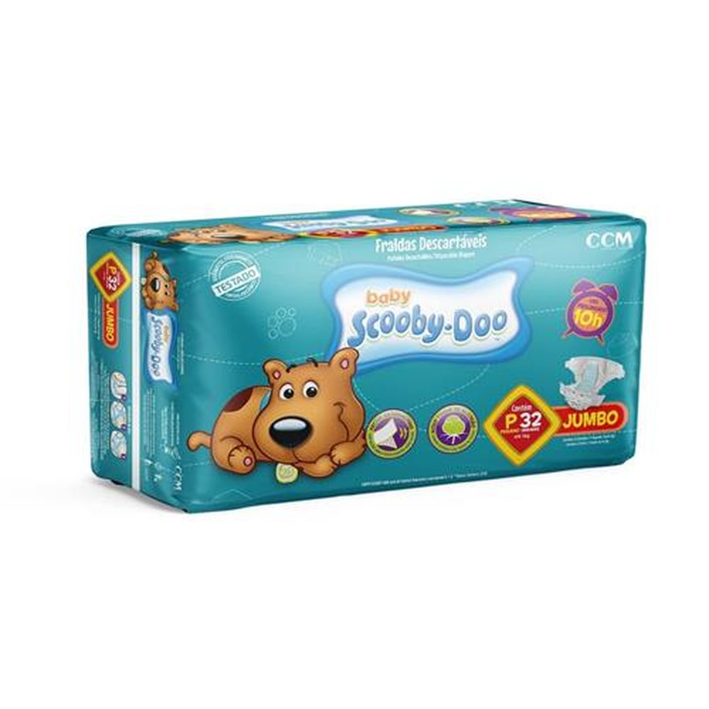 Fralda Scooby Doo Jumbo P 32 Unidades