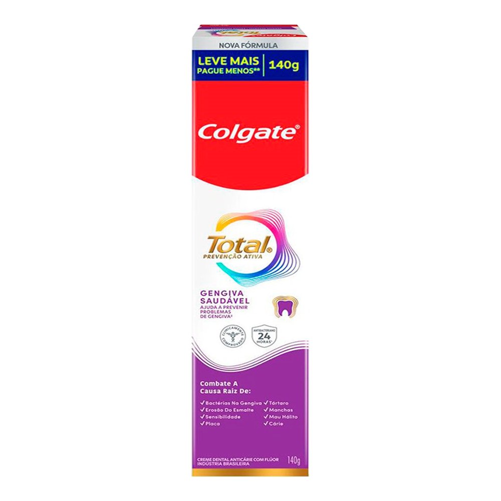 Creme Dental Colgate Total 12 Gengiva Reforçada 140g - Embalagem com 12 Unidades