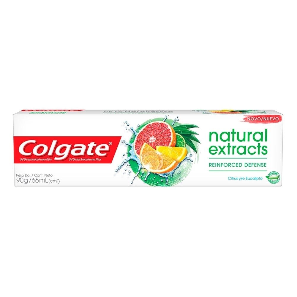 Creme Dental Colgate Natural Extracts Reinforced Defense 90g Embalagem com 12 Unidades