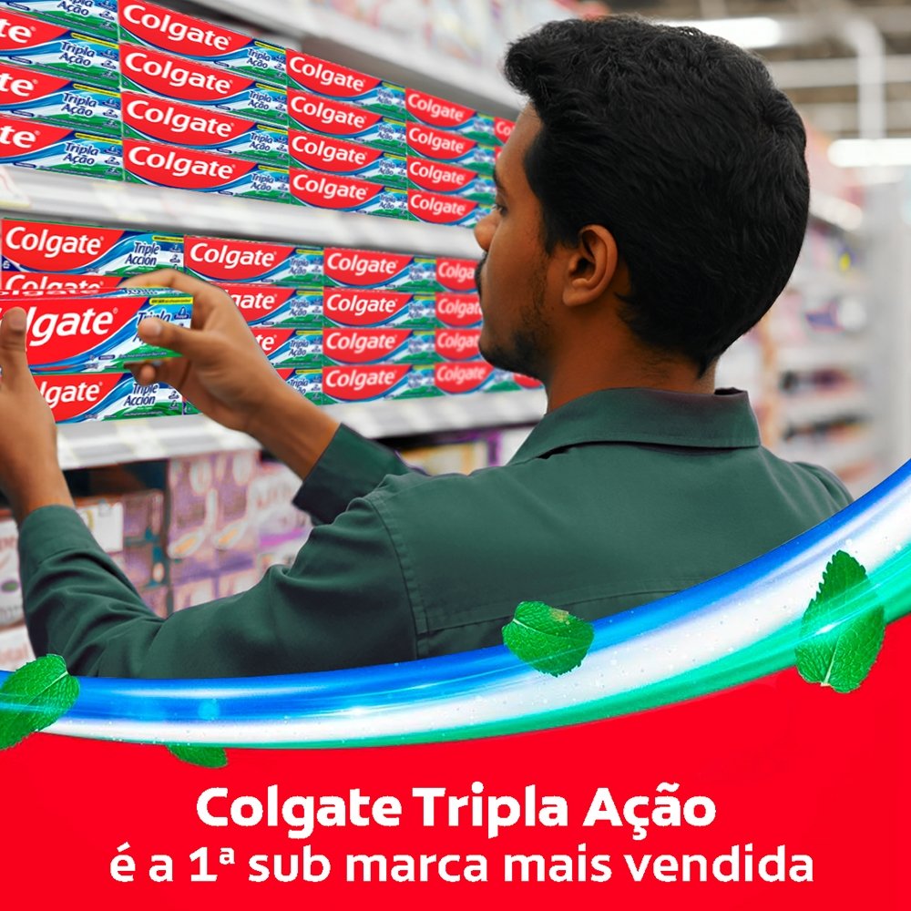 Creme Dental Colgate Tripla Ação Menta Original 180g - Embalagem com 12 Unidades