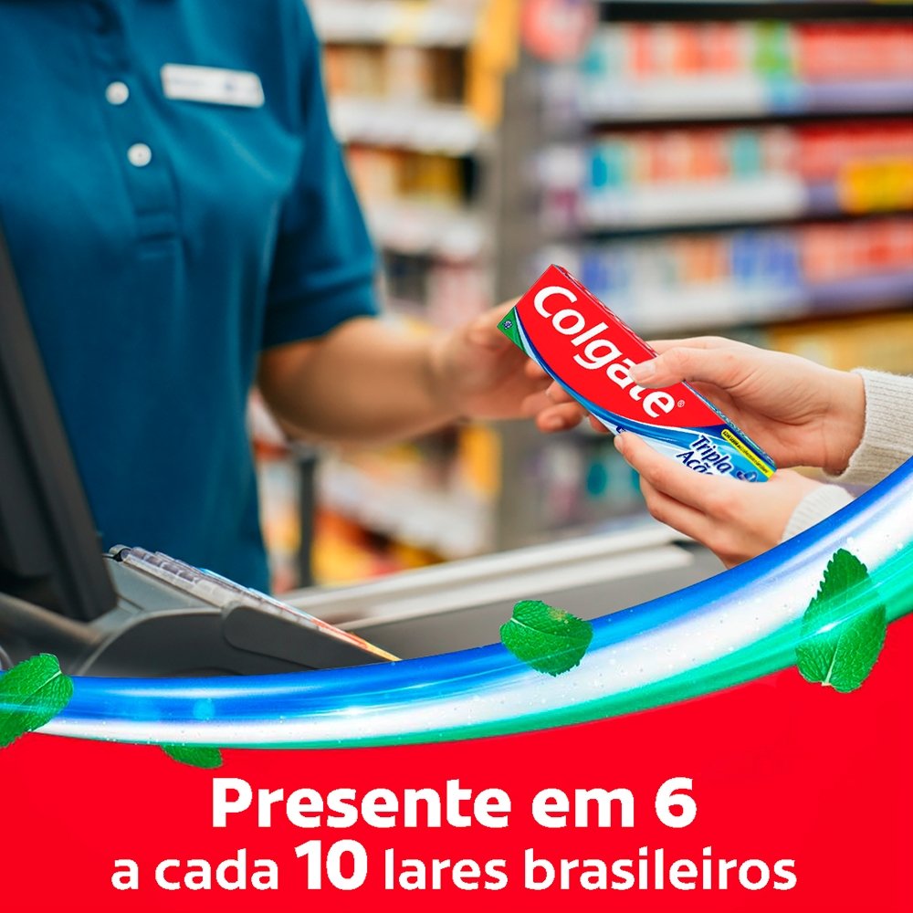 Creme Dental Colgate Tripla Ação Menta Original 180g - Embalagem com 12 Unidades