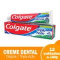 Creme Dental Colgate Tripla Ação Menta Original 180g - Embalagem com 12 Unidades