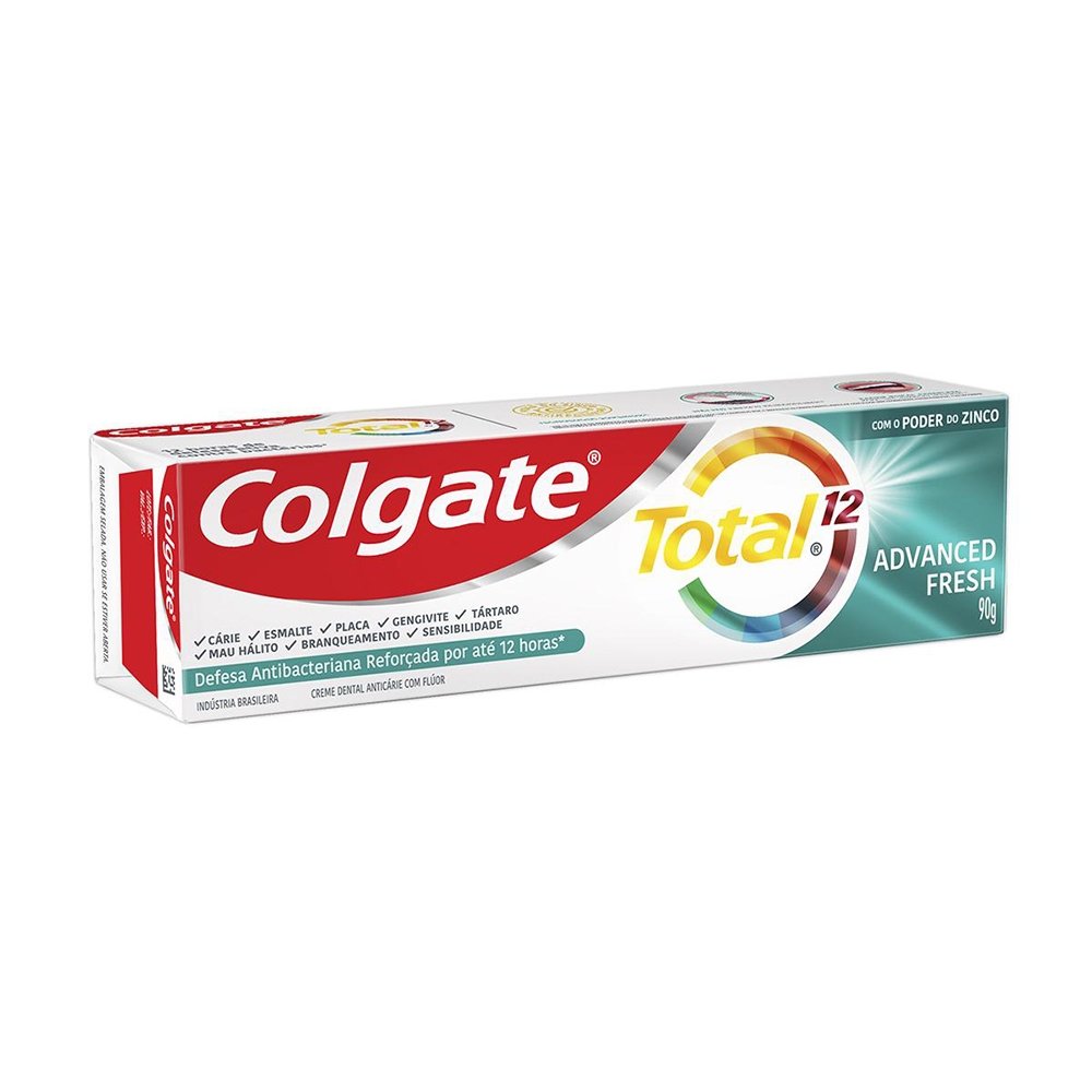 Creme Dental Colgate Total 12 Advanced Fresh 90g Embalagem com 12 Unidades