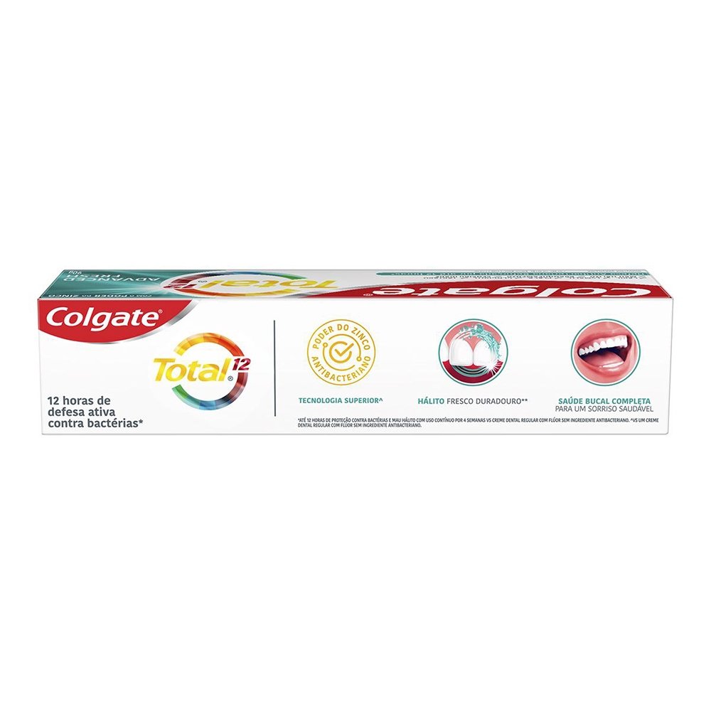 Creme Dental Colgate Total 12 Advanced Fresh 90g Embalagem com 12 Unidades