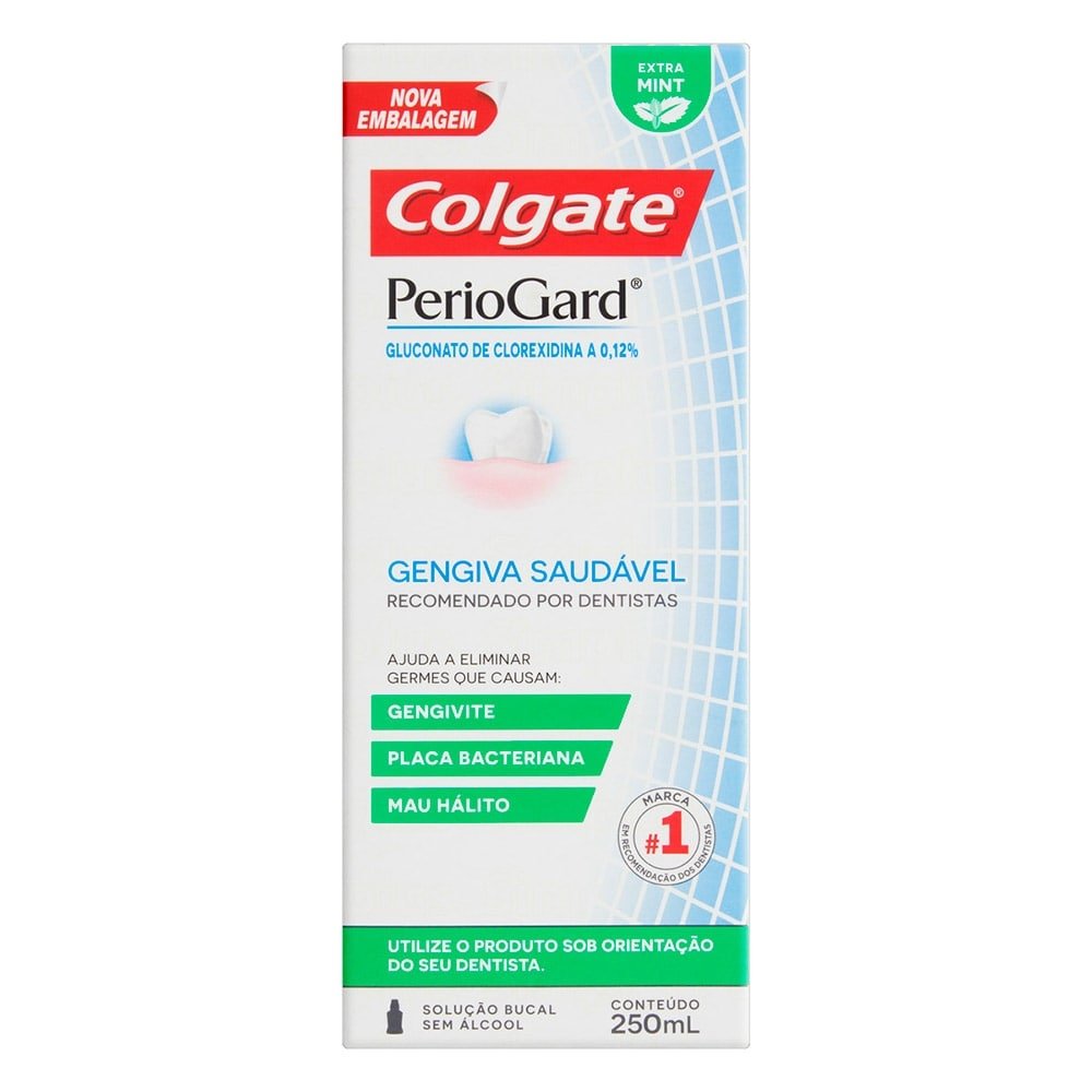 Enxaguante Bucal Colgate PerioGard Extra Mint sem Álcool 250ml