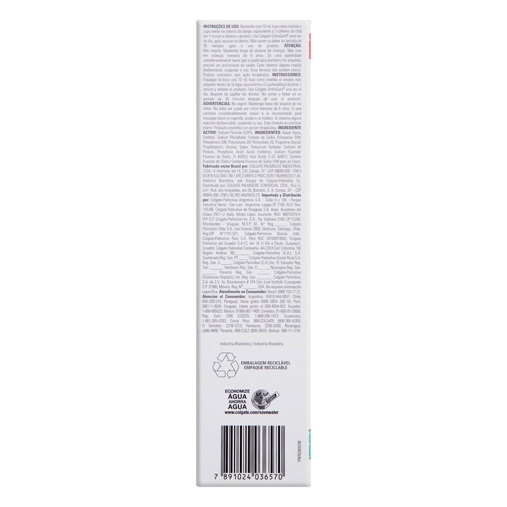 Enxaguante Bucal Colgate Orthogard Sem Alcool 250ml