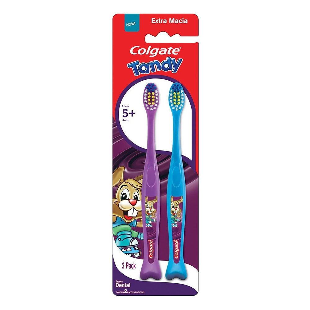 Escova Dental Infantil Colgate Tandy Embalagem com 2 Unidades