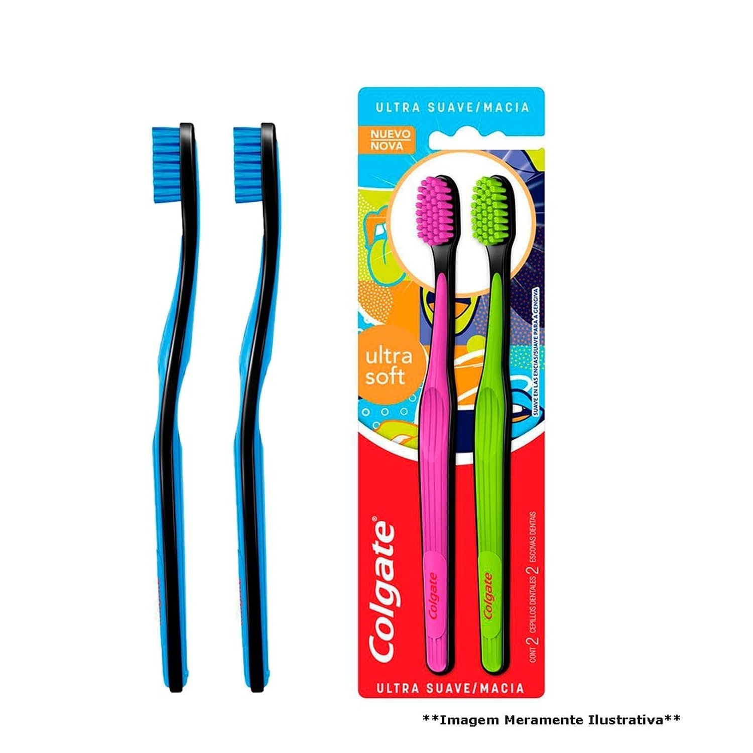 Escova Dental Colgate Ultra Soft Macia - Embalagem com 2 Unidades (SORTIDO)