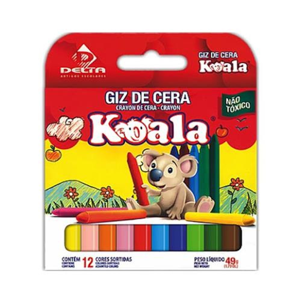 Giz de Cera Koala 12 Cores 49g