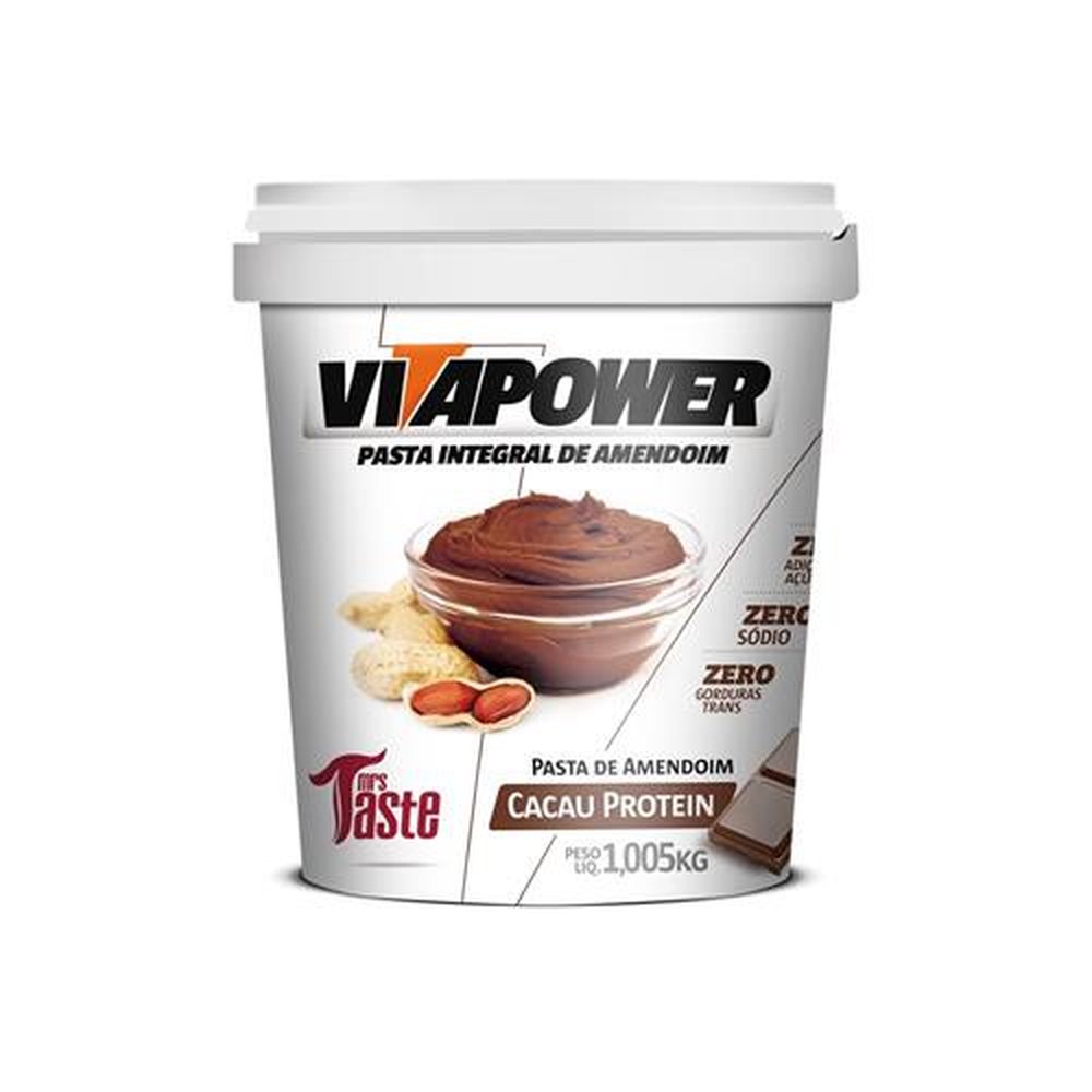 Pasta de amendoim cacau protein Vitapower 1,005Kg