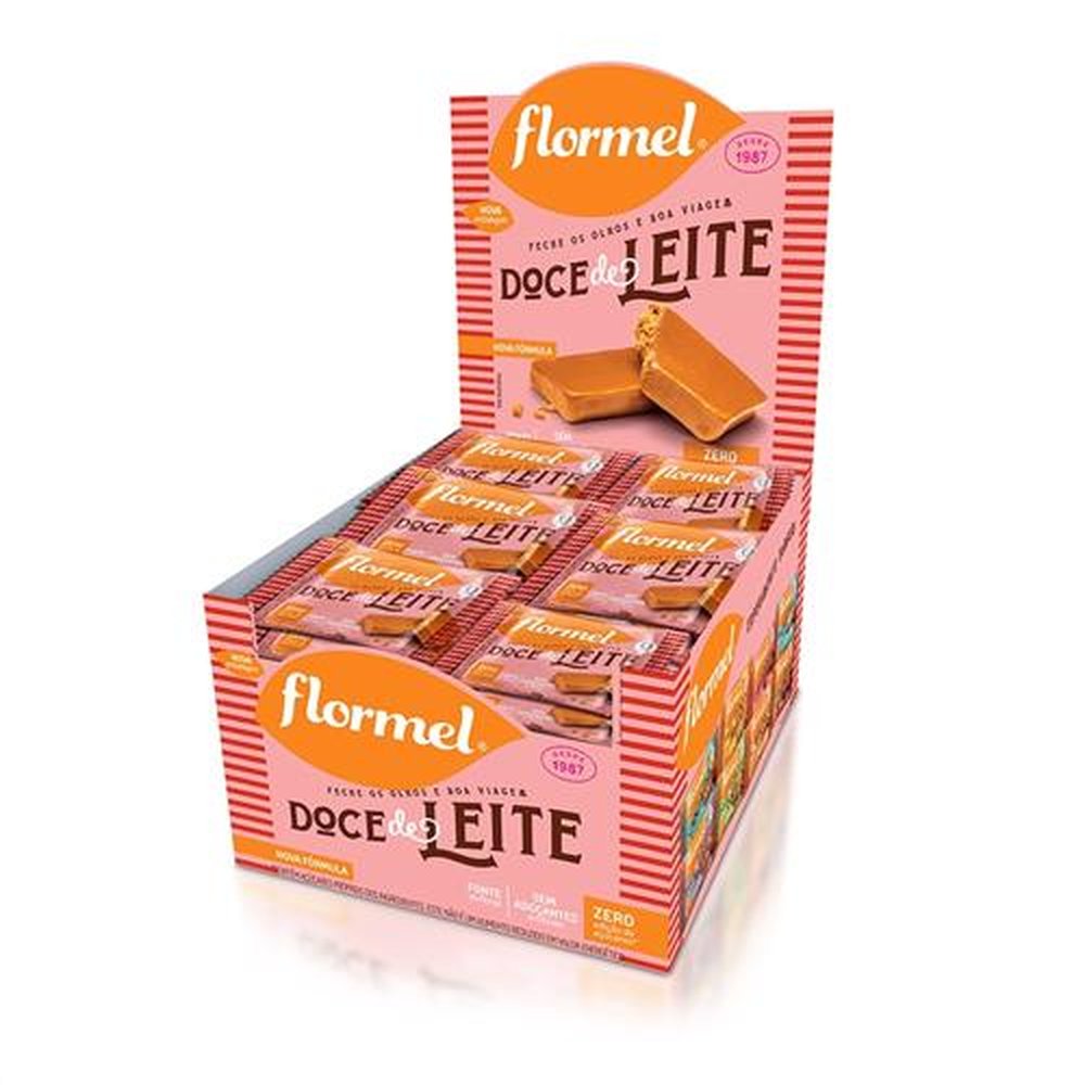 Doce de Leite Flormel, Zero Açúcar - Caixa com 24 Unidades de 20g cada