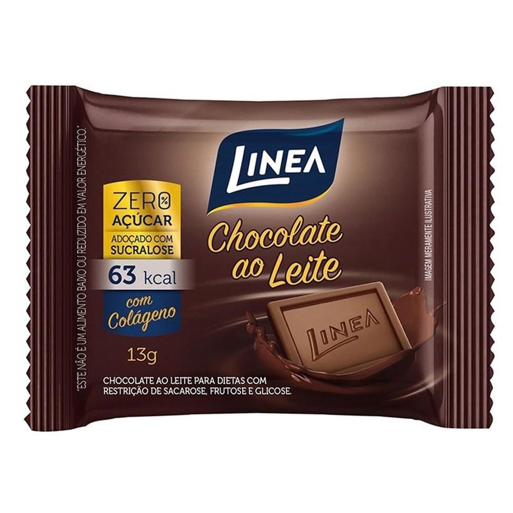 Chocolate ao Leite Zero Açúcar 13g ¿ 15 unidades - Linea