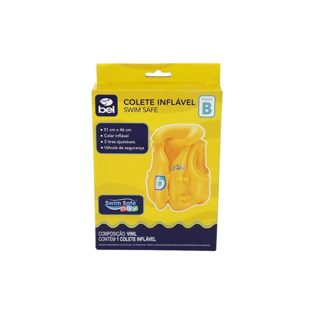 Colete Inflável Swim Safe Abc Amarelo 51 X 46 cm Bel