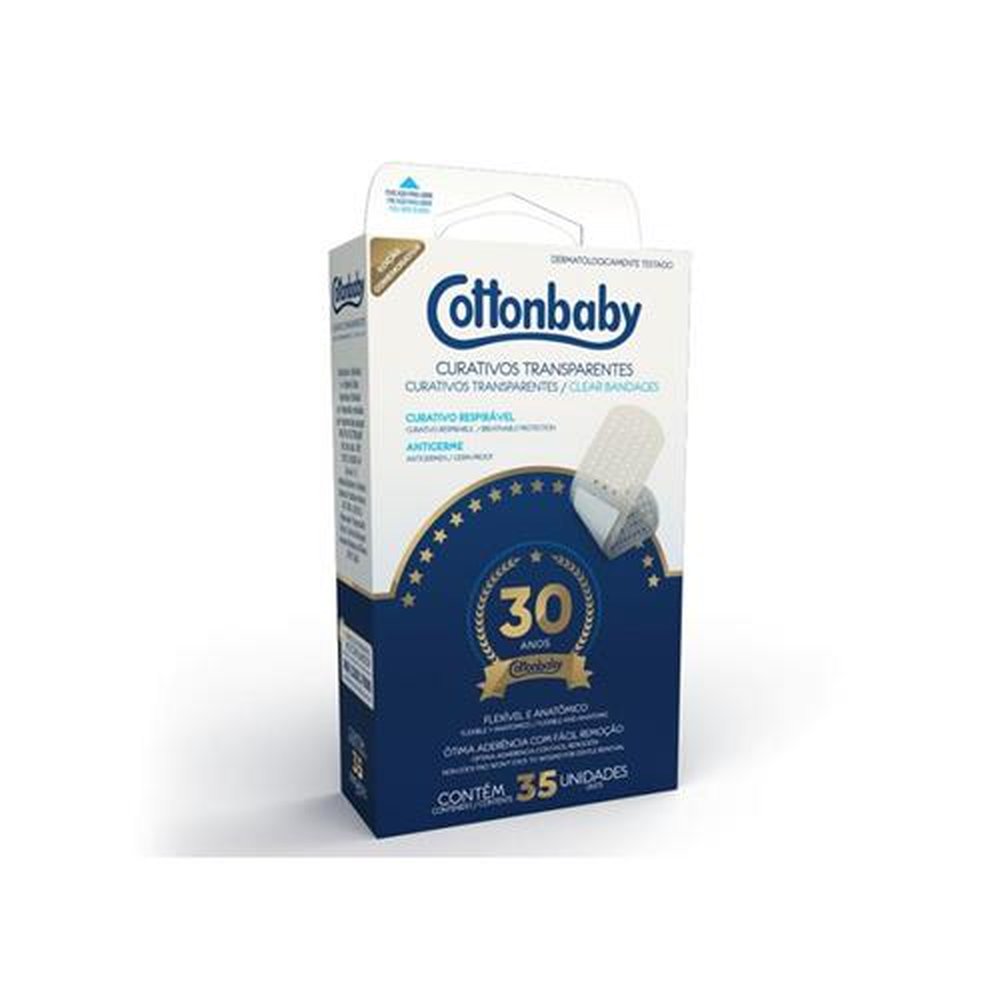 Curativo Transparente com 35 Unidades Cottonbaby