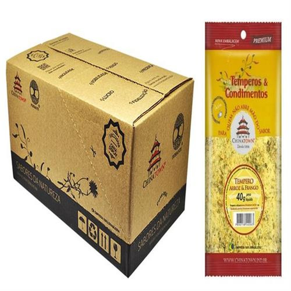 Tempero Arroz e Frango - Caixa com 20 unidades com 40 g cada.