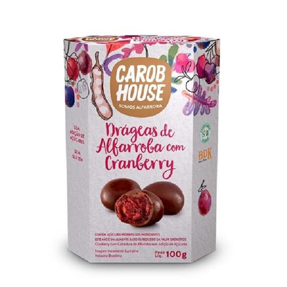 Drágeas de Alfarroba com Cranberry Carob House