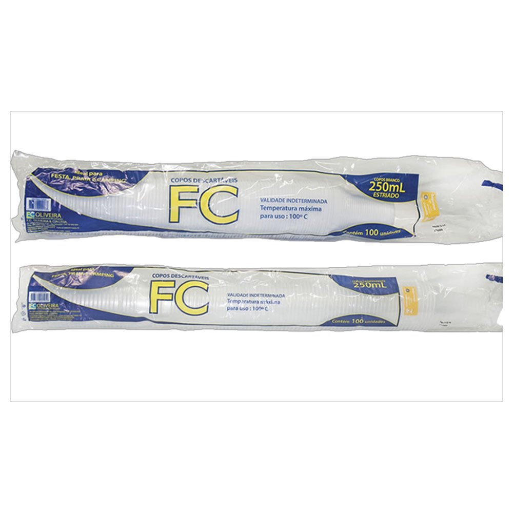 Copo Descartável 250ml Transparente Com 100