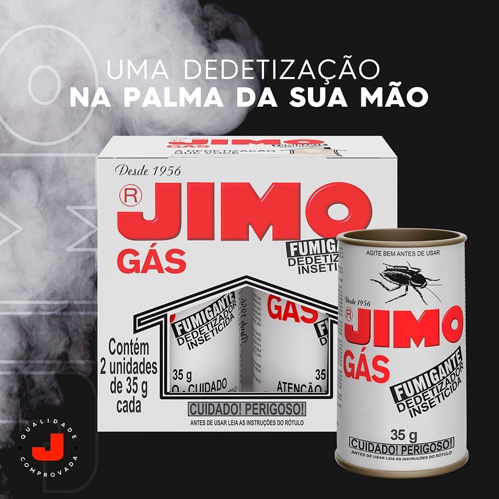 Dedetizador Inseticida Jimo Gás 35g - Embalagem com 2 Unidades
