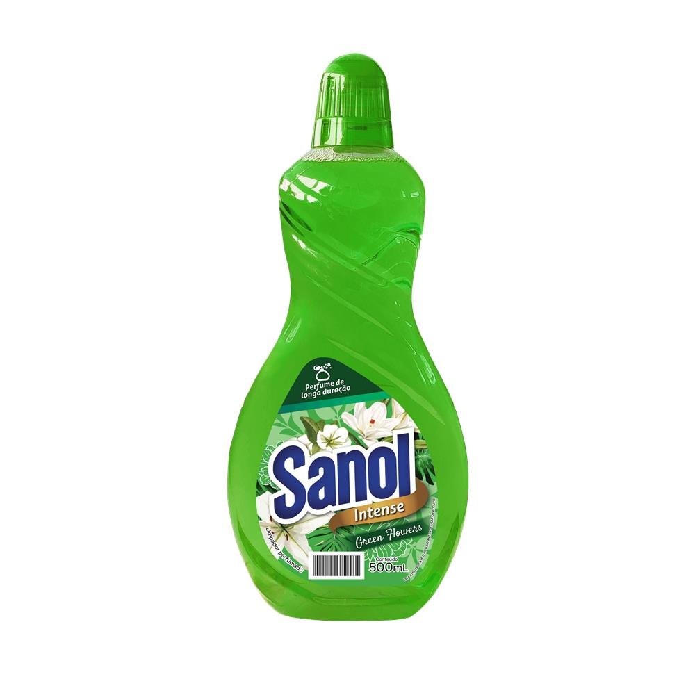 Limpador Perfumado Sanol Intense Green Flowers 12X500Ml