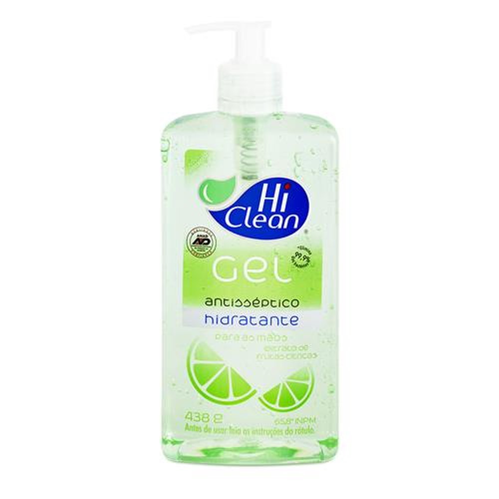 Álcool Gel 70% Hi Clean, Extrato de Frutas Citricas, 500ml