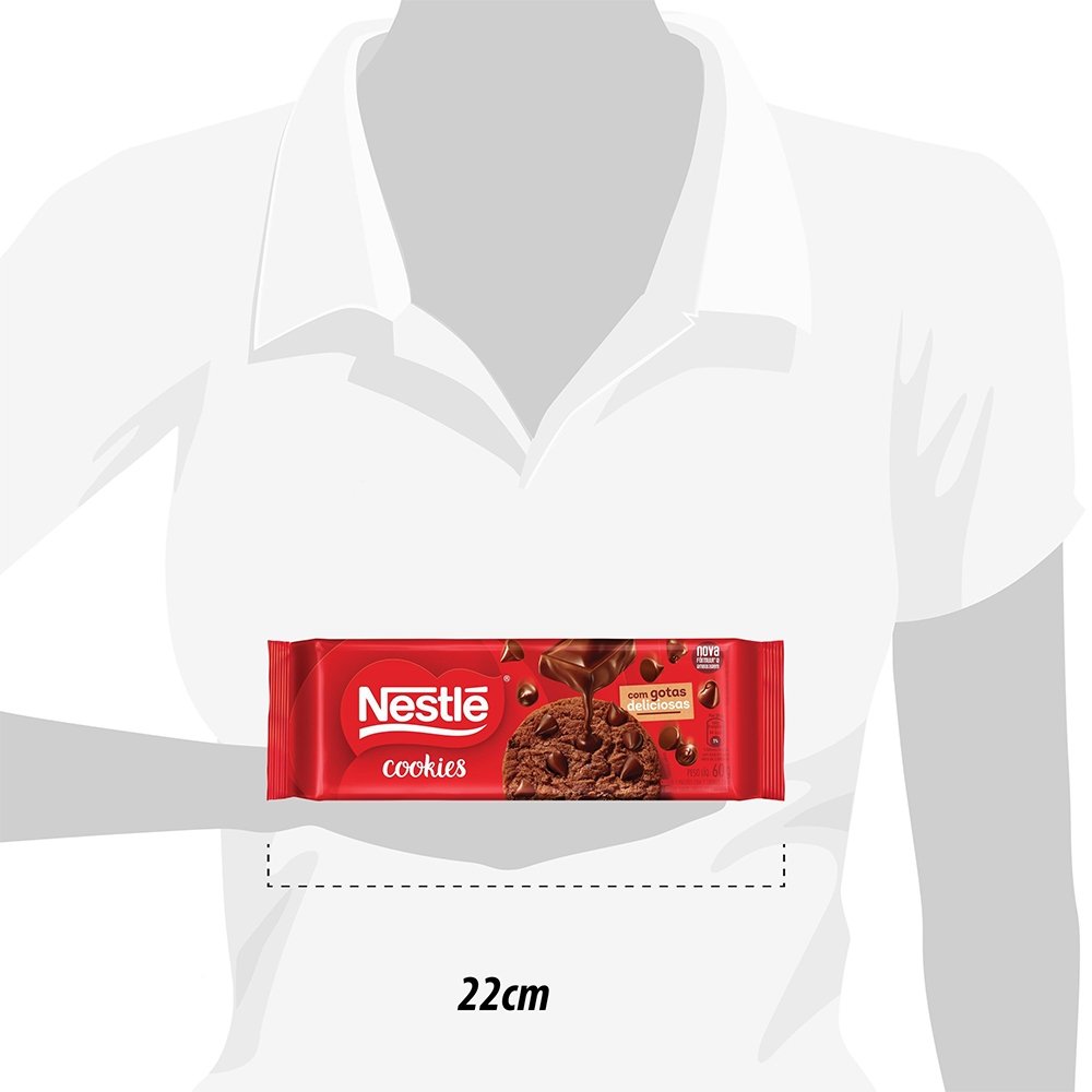 Biscoito Cookies Nestlé Classic Chocolate com Gotas de Chocolate 60g- Embalagem com 52 Unidades