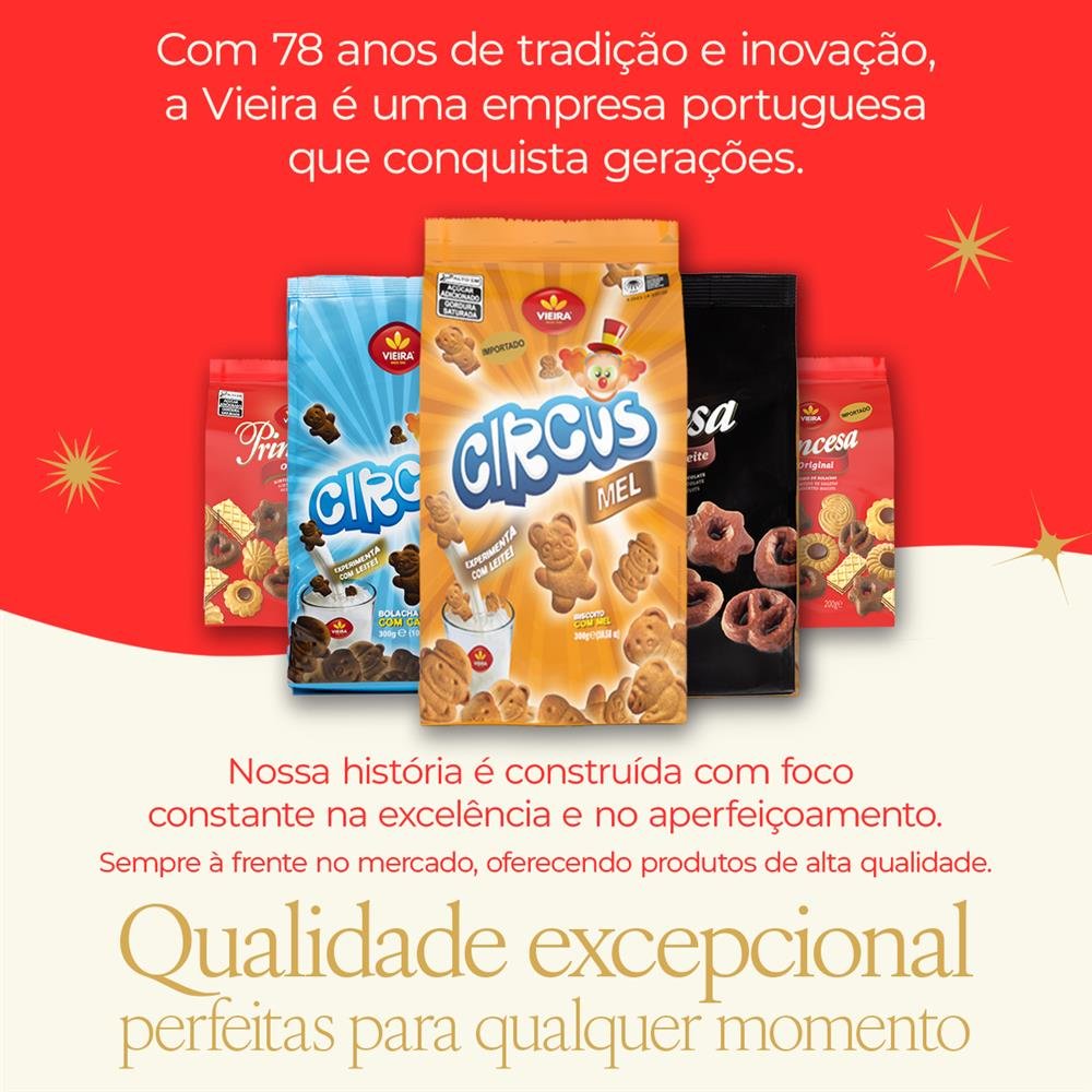 Biscoito Circus Mel Princesa 300G Caixa Com 12 Unidades