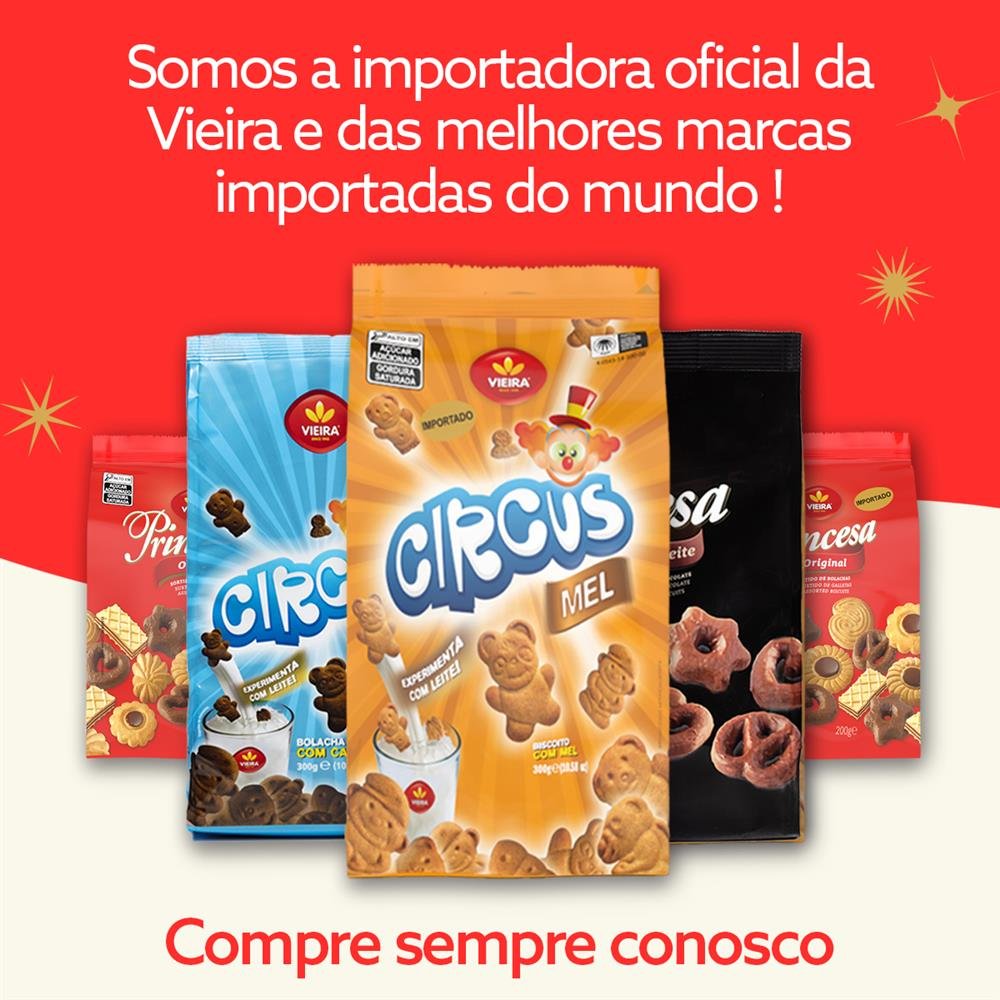 Biscoito Circus Mel Princesa 300G Caixa Com 12 Unidades