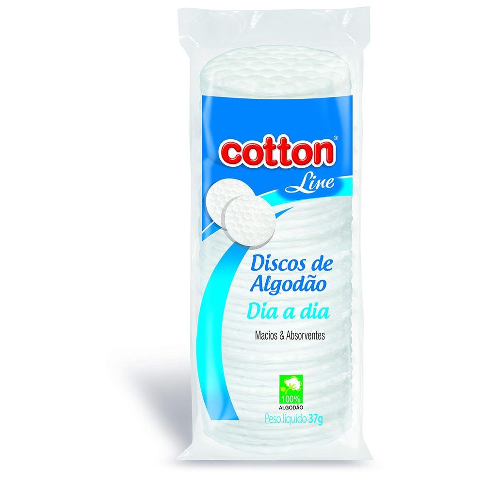 Algodao Cotton Line Disco Limpeza Facial 37Gr