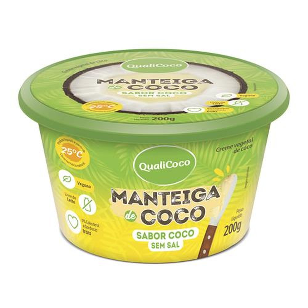 Manteiga de Coco sem Sal Sabor Coco Qualicoco 200g