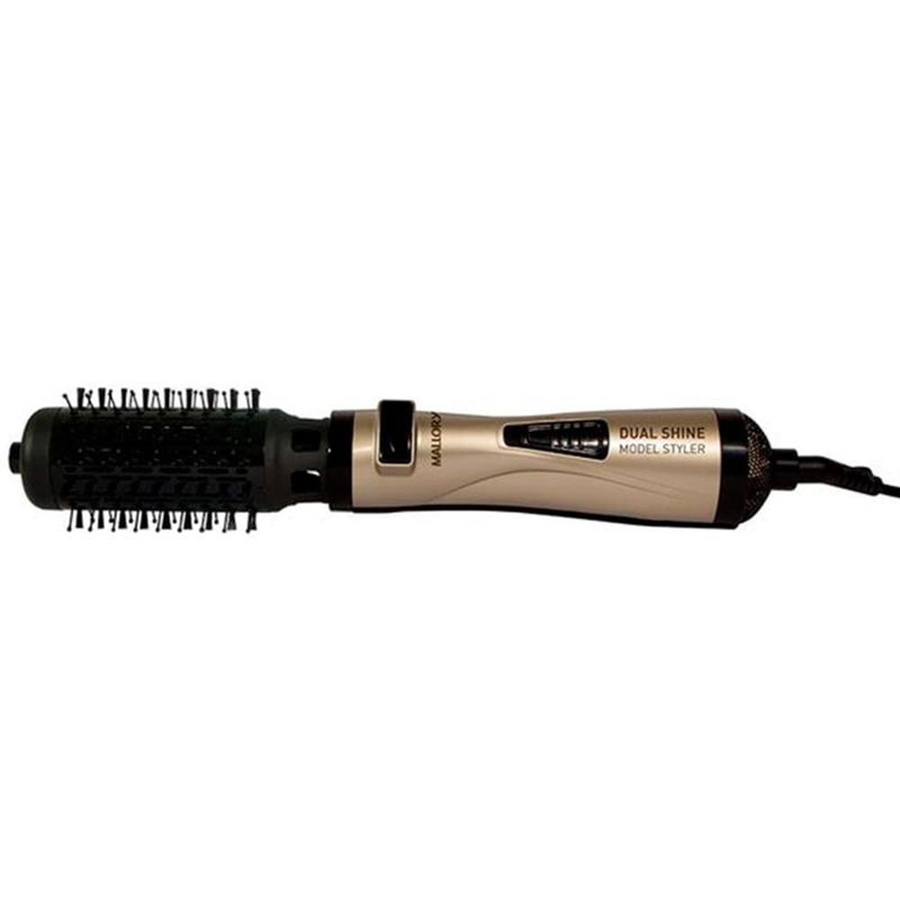 Escova Rotativa Mallory Dual Shine Model, 1000W, 2 Escovas, Sistema PTC, Dourada, 220V