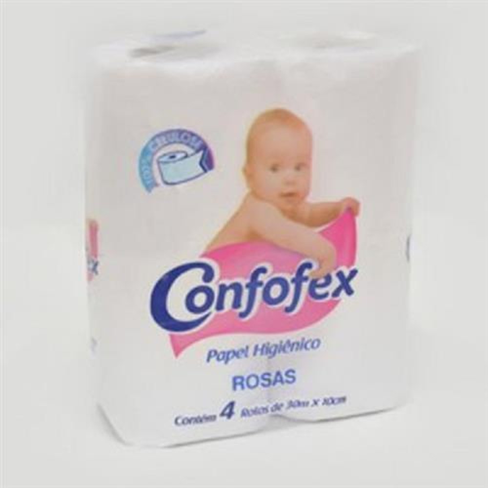Papel Higienico Folha Simples 30M Confofex Cheiro De Rosas - 16X1X4 Unidades