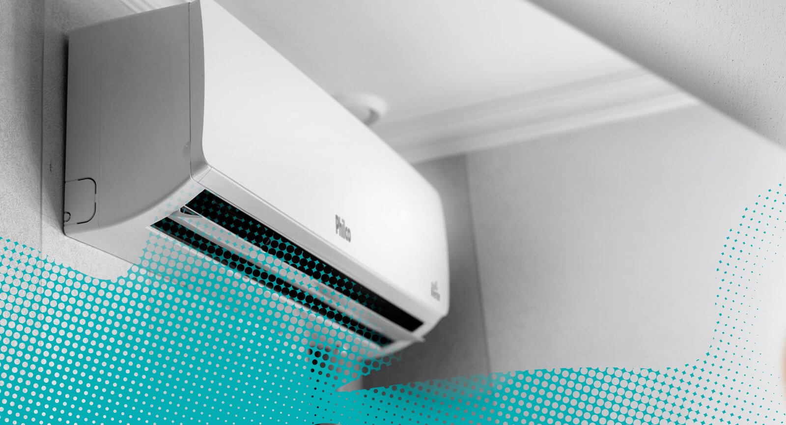 Ar-condicionado Philco PAC12FB unidade interna branca vista inferior aletas abertas
