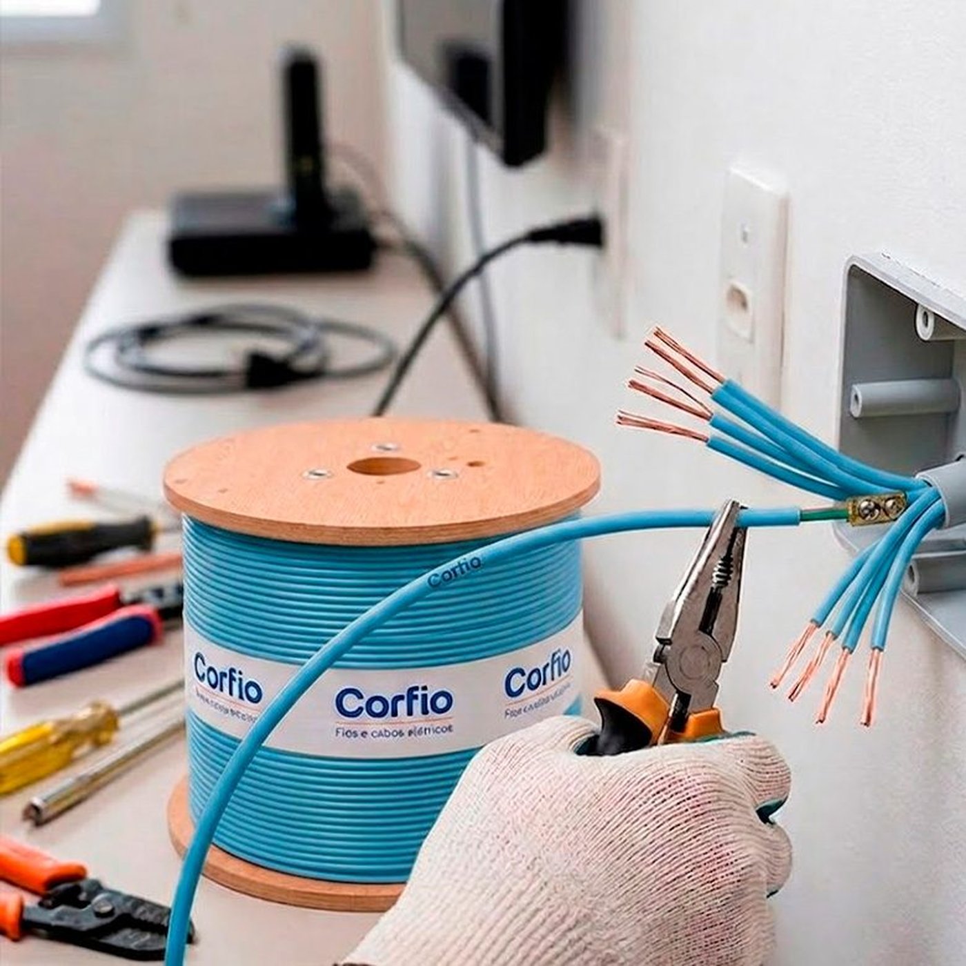 Bobina amarela do Cabo Flexível Corfio 6,0 mm² com condutor de cobre e isolação em PVC