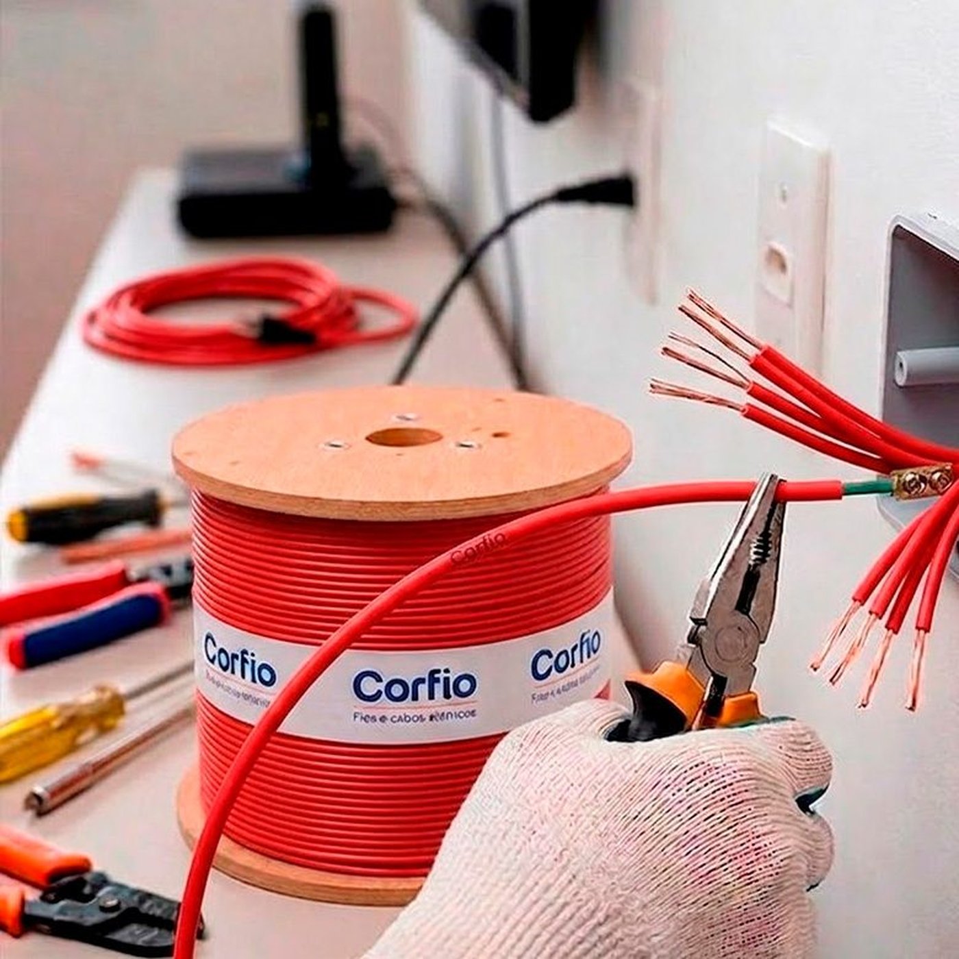 Bobina amarela do Cabo Flexível Corfio 6,0 mm² com condutor de cobre e isolação em PVC