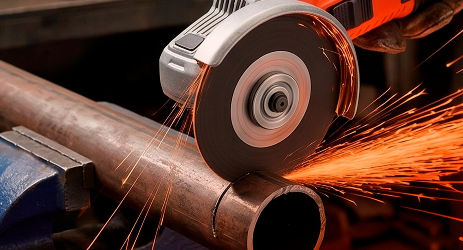 Corte em metais usando a Esmerilhadeira Black & Decker  com tubo no torno