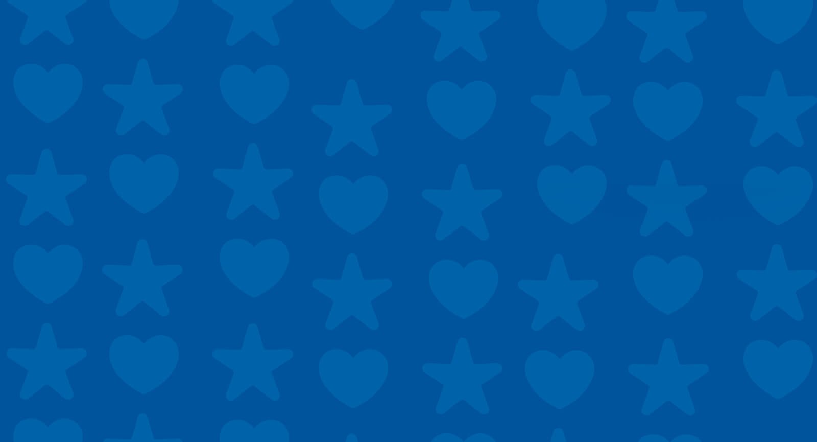 Padrão azul contínuo corações e estrelas identidade fralda Pom Pom Clássica
