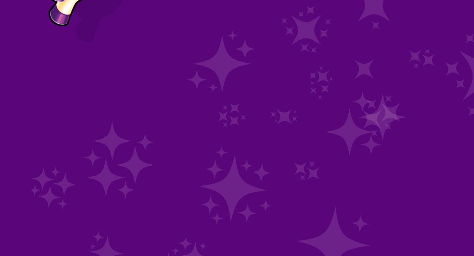 Fundo roxo brilhante e detalhe da pata do mascote das fraldas Cremer.