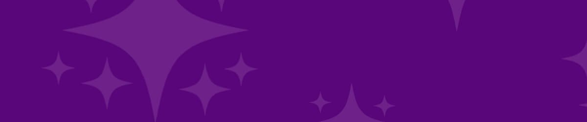 Fundo roxo com estrelas brilhantes identidade visual fraldas Cremer.