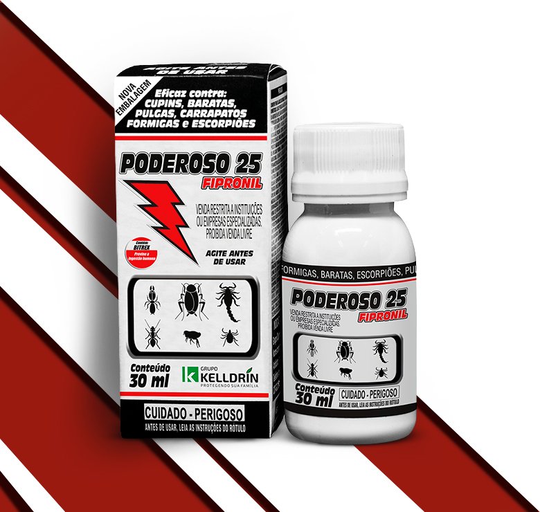 Inseticida Poderoso 25 Kelldrin Fipronil 30ml eficaz contra escorpiões e cupins