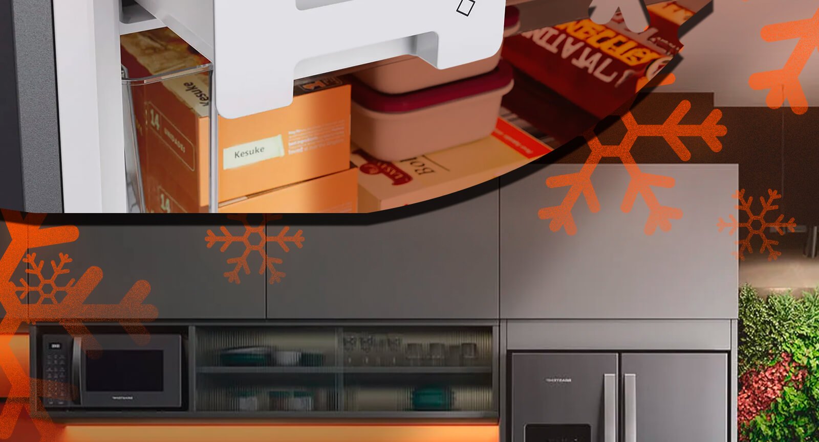 Detalhe gaveta interna refrigerador Brastemp BRO85MK Inox aberta com potes e organizadores