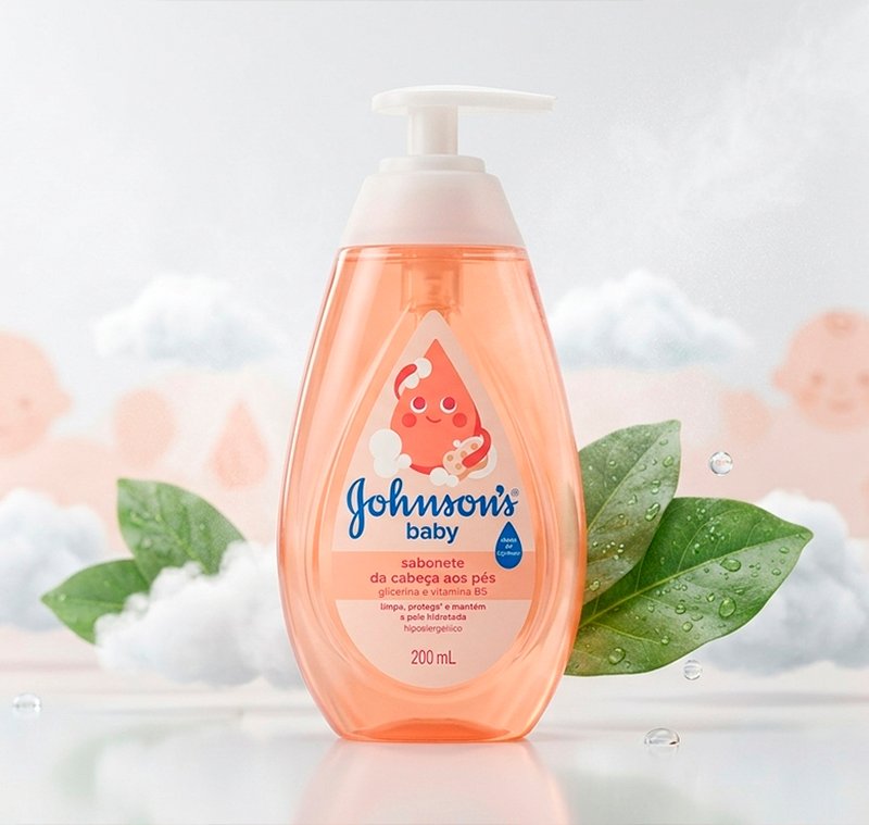 Sabonete Líquido Johnson's Baby Da Cabeça aos Pés 200ml com glicerina e vitamina B5